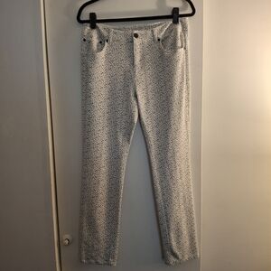 Eric Women's White and Black Patterned Skinny Pants